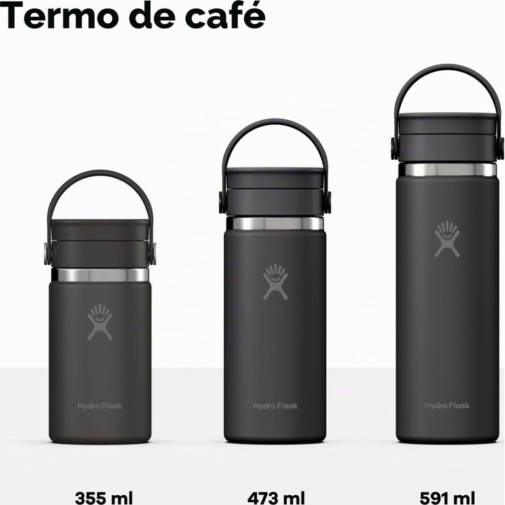 Botella Hydro Flask 727318 con boca ancha y tapón Flex Cap, 473 ml (16 oz), azul marino