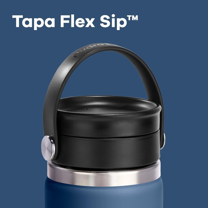 Botella Hydro Flask 727318 con boca ancha y tapón Flex Cap, 473 ml (16 oz), azul marino