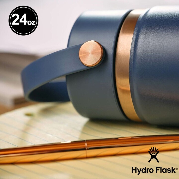 Botella Hydro Flask LE26-W24-1003 con tapón flexible ancho para pajita, 710 ml (24 oz), azul marino
