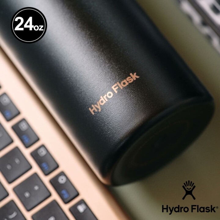 Botella Hydro Flask LE26-W24-1000 con tapón flexible ancho para pajita, 710 ml, 24 oz, negra
