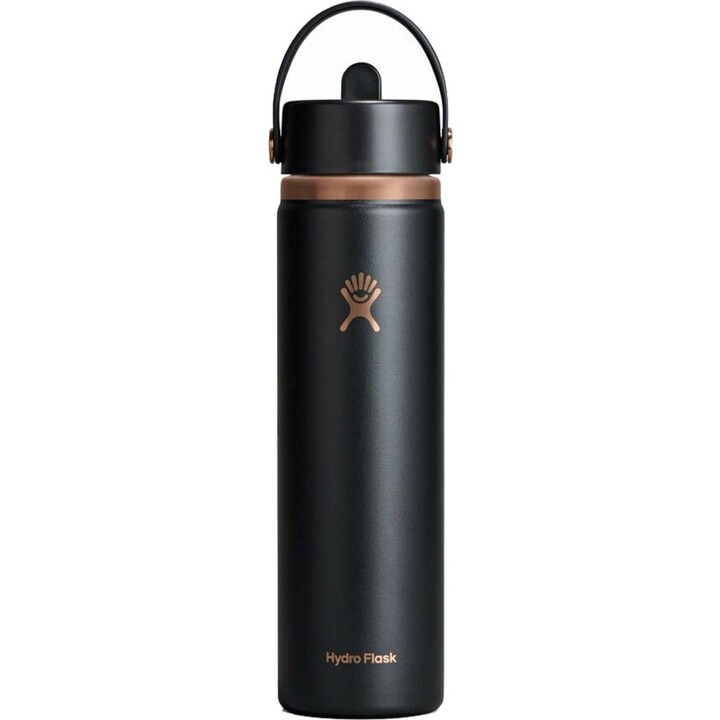 Botella Hydro Flask LE26-W24-1000 con tapón flexible ancho para pajita, 710 ml, 24 oz, negra