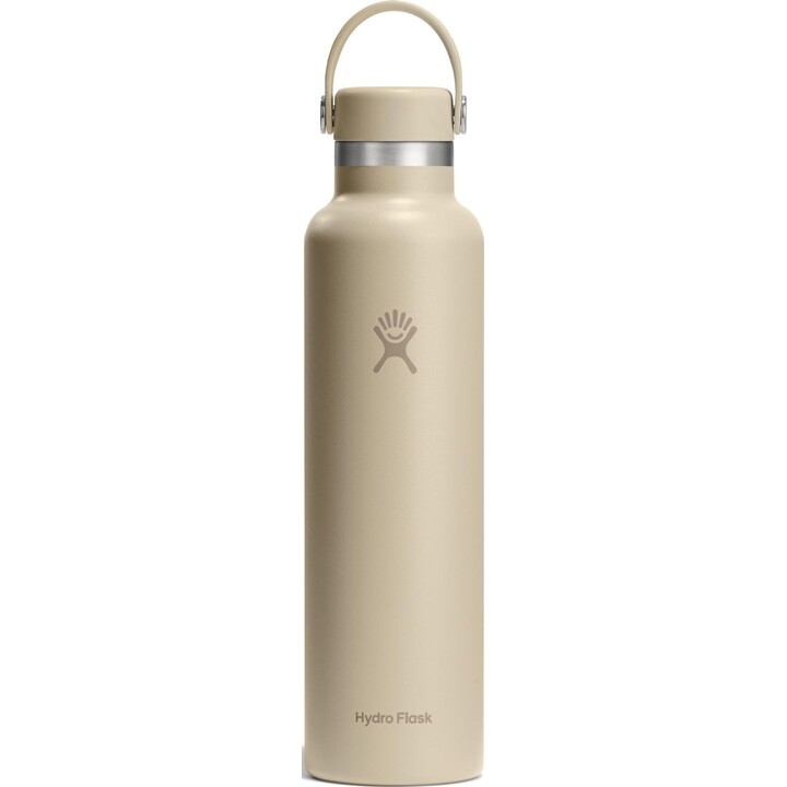 Botella de agua Hydro Flask 727413 con tapón Flex y boca estándar, 710 ml, 24 oz, color avena