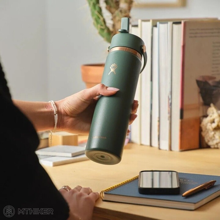 Botella Hydro Flask LE26-W24-1004 con tapón flexible ancho para pajita, 710 ml, 24 oz, verde