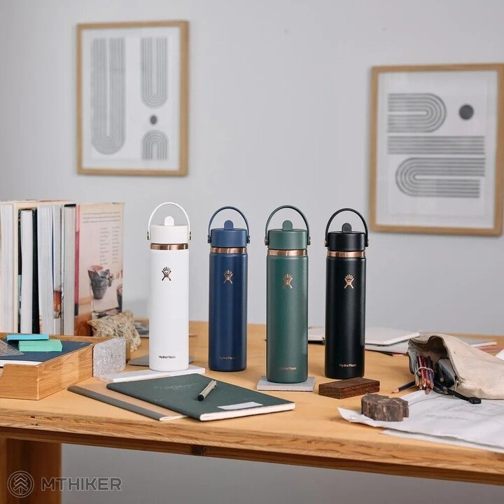 Botella Hydro Flask LE26-W24-1002 con tapón flexible ancho para pajita, 710 ml (24 oz), color blanco