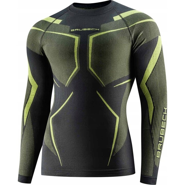 Camisa de manga larga Brubeck Dry LS Thermoactive, grafito/lima, talla L