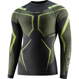 Brubeck Dry LS Thermoactive Long-Sleeve Shirt, Graphite/Lime, M