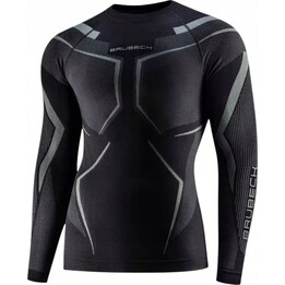 Brubeck Dry LS Thermoactive Long-Sleeve Shirt, Graphite/Black, M