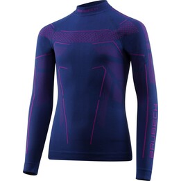 Brubeck Thermo Junior LS1612J Childrens Thermal Long-Sleeve Shirt, Denim/Violet, 152–158 cm