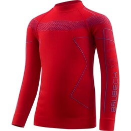 T-shirt thermique à manches longues Brubeck Thermo pour enfants, rouge/bleu, 92–98 cm