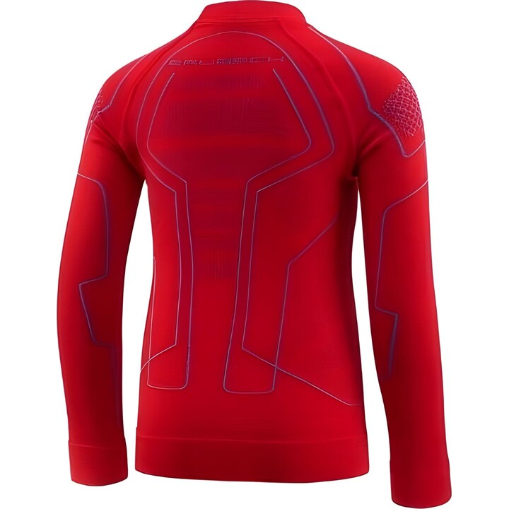 Camiseta térmica infantil de manga larga Brubeck Thermo, roja/azul, 92–98 cm