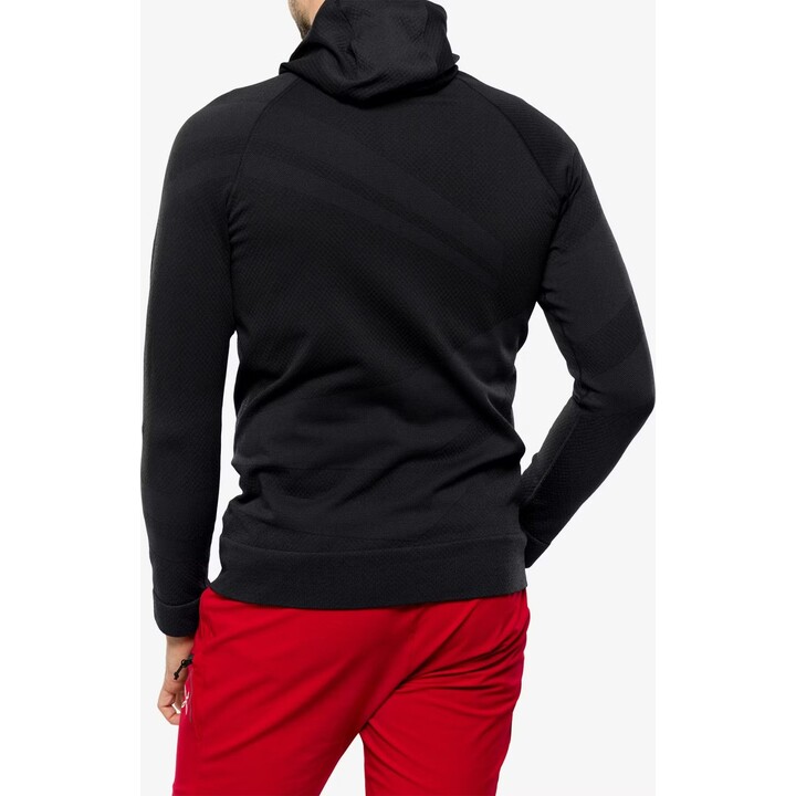 Felpa termica da uomo con cappuccio Brubeck Thermo Wool di Pustelnik, nera, taglia L