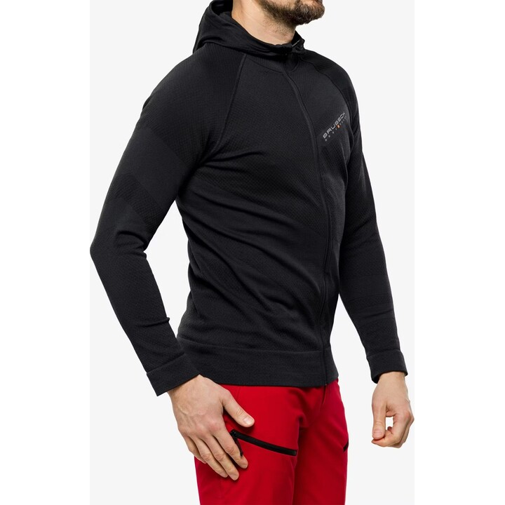 Sudadera térmica con capucha «Brubeck Thermo Wool» de Pustelnik para hombre, negra, talla L