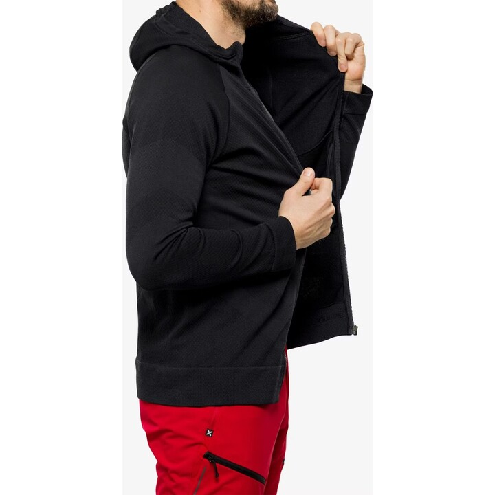 Sudadera térmica con capucha «Brubeck Thermo Wool» de Pustelnik para hombre, negra, talla L