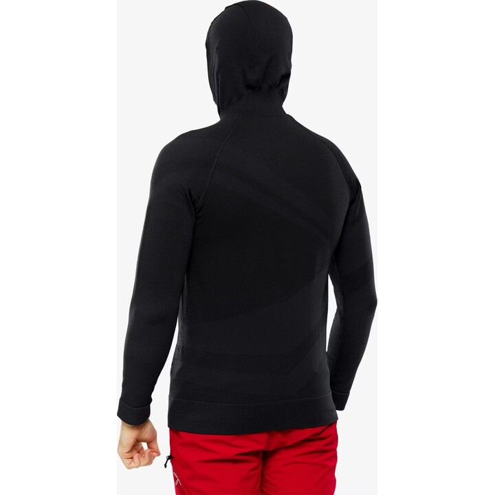 Sudadera térmica con capucha «Brubeck Thermo Wool» de Pustelnik para hombre, negra, talla L