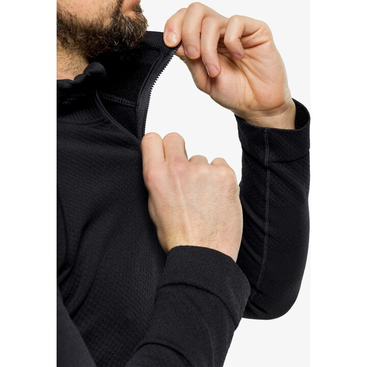 Sudadera térmica con capucha «Brubeck Thermo Wool» de Pustelnik para hombre, negra, talla L
