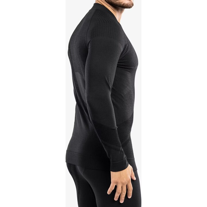 Sudadera térmica de lana merina «Brubeck Thermo Wool» de Pustelnik 481655 para hombre, negra, talla L