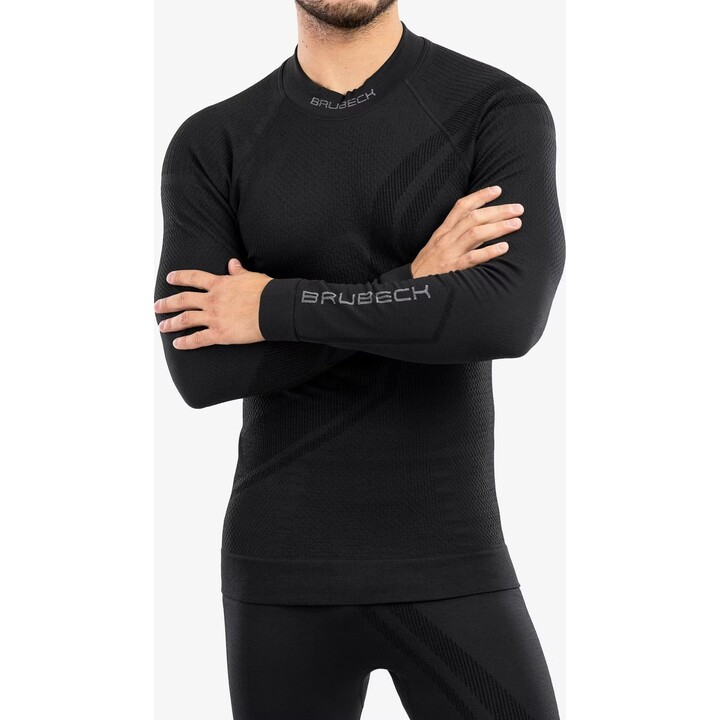 Sudadera térmica de lana merina «Brubeck Thermo Wool» de Pustelnik 481655 para hombre, negra, talla L