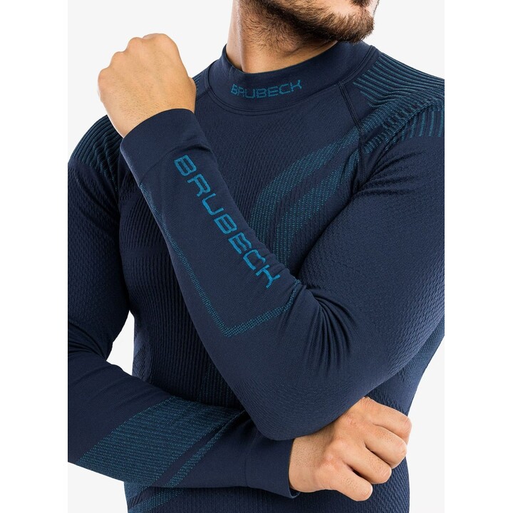 Sweat-shirt thermique en laine mérinos « Brubeck Thermo Wool » de Pustelnik 481384 pour homme, bleu marine, taille L