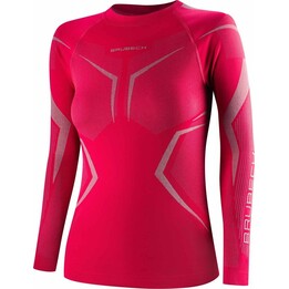 Brubeck Dry LS 727861 Womens Long-Sleeve Thermal Shirt, Raspberry/Grey, S