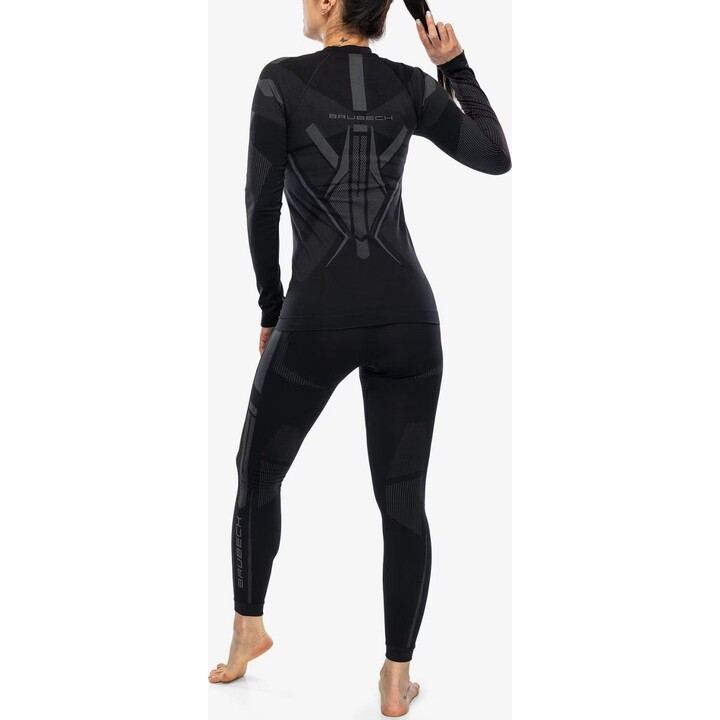 T-shirt thermique à manches longues pour femme Brubeck Dry LS 727821, noir/graphite, taille M