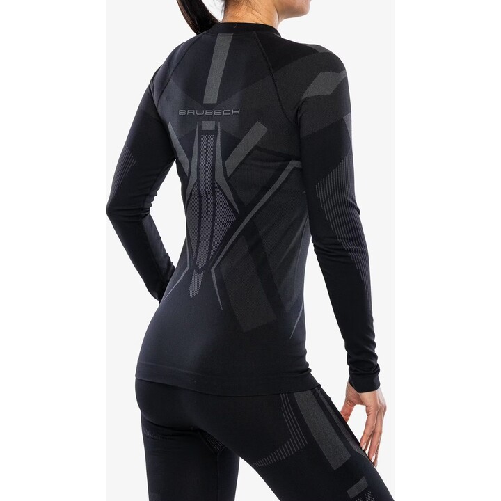 Camiseta térmica de manga larga para mujer Brubeck Dry LS 727821, negro/grafito, M