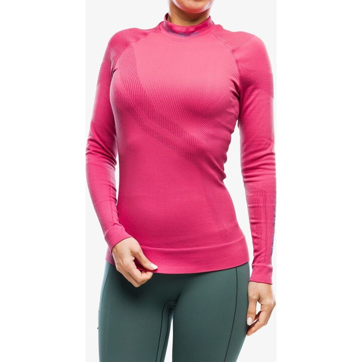Brubeck Thermo Wool by Pustelnik 481938 Womens Merino Thermal Sweatshirt, Raspberry, S