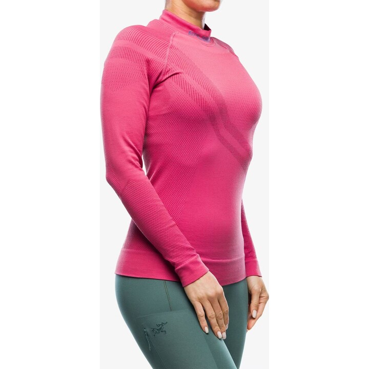 Brubeck Thermo Wool by Pustelnik 481938 Womens Merino Thermal Sweatshirt, Raspberry, S