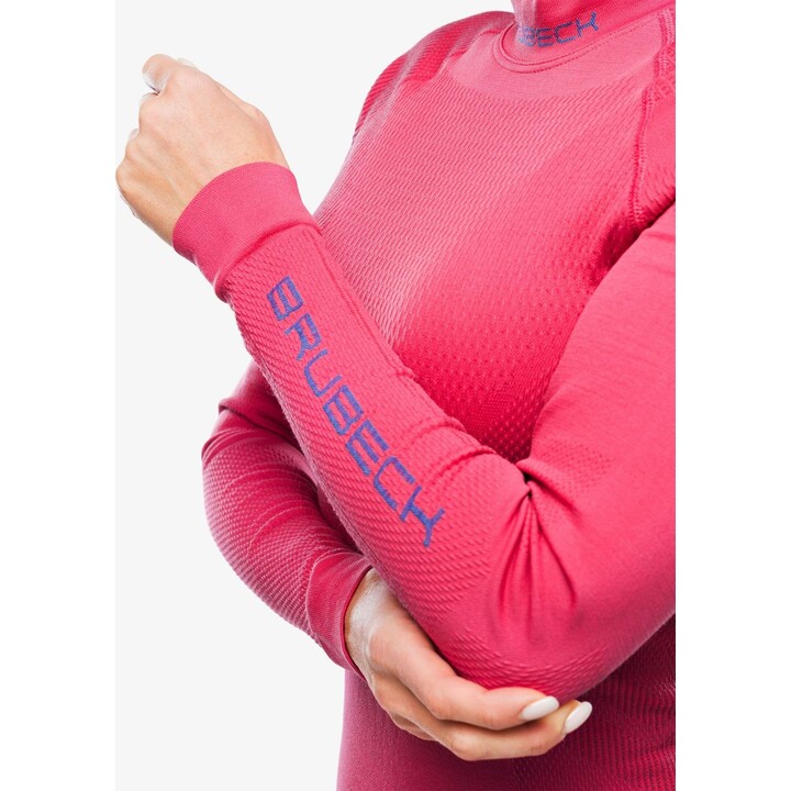 Brubeck Thermo Wool by Pustelnik 481938 Womens Merino Thermal Sweatshirt, Raspberry, S