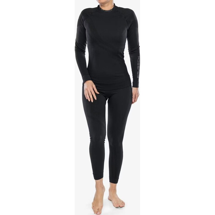 Brubeck Thermo Wool by Pustelnik 481879 Womens Merino Thermal Sweatshirt, Black, S