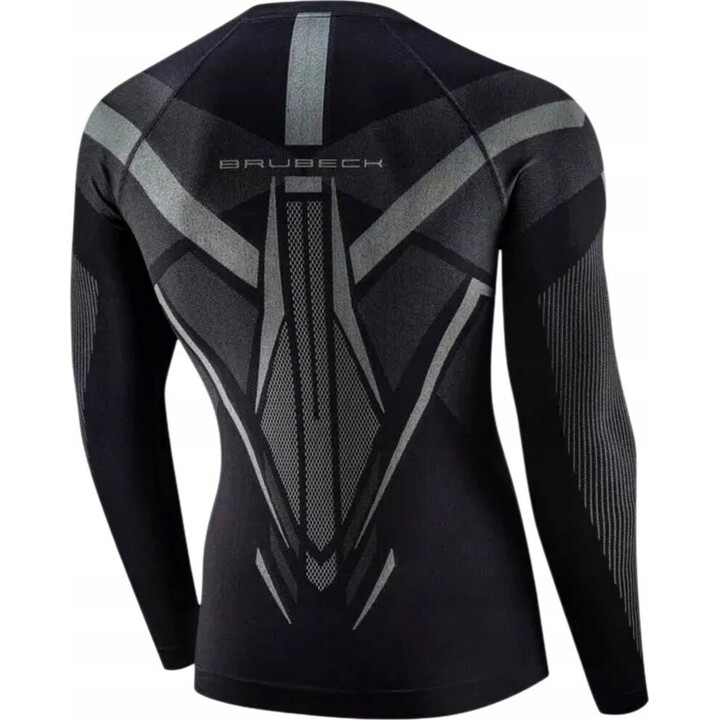 Camisa termoactiva de manga larga para hombre Brubeck Dry LS 727823, negro/grafito, talla L