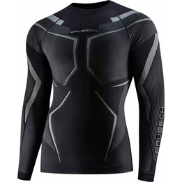 Camisa termoactiva de manga larga para hombre Brubeck Dry LS 727822, negro/grafito, XL