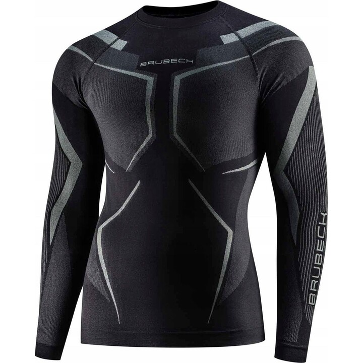 Camisa termoactiva de manga larga para hombre Brubeck Dry LS 727822, negro/grafito, XL
