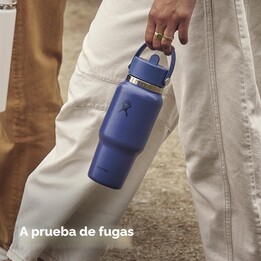 Hydro Flask 727335 Reisflasche mit breitem Strohhalm-Deckel, 946 ml, 32 oz, Capri-Blau