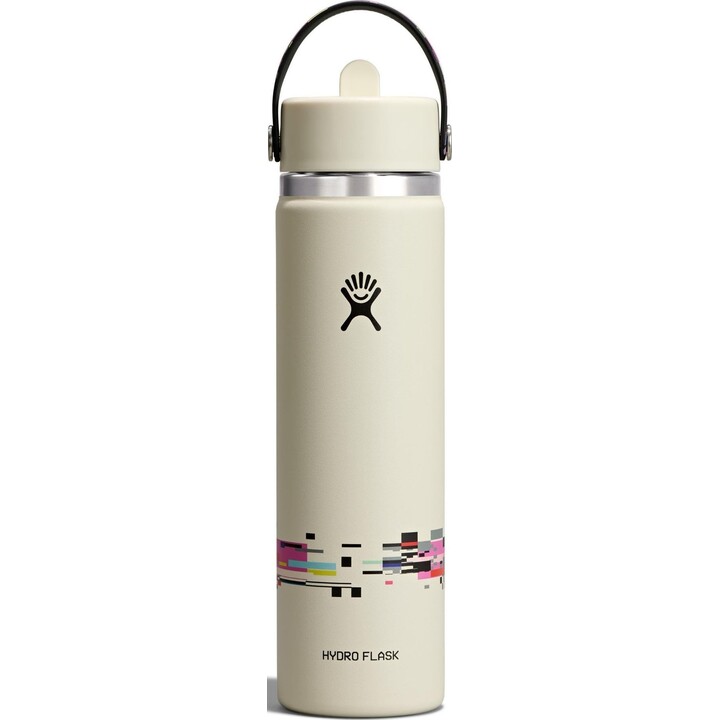 Botella Hydro Flask LE26-W24-1006 con tapón flexible ancho y pajita, 710 ml (24 oz), color blanco roto