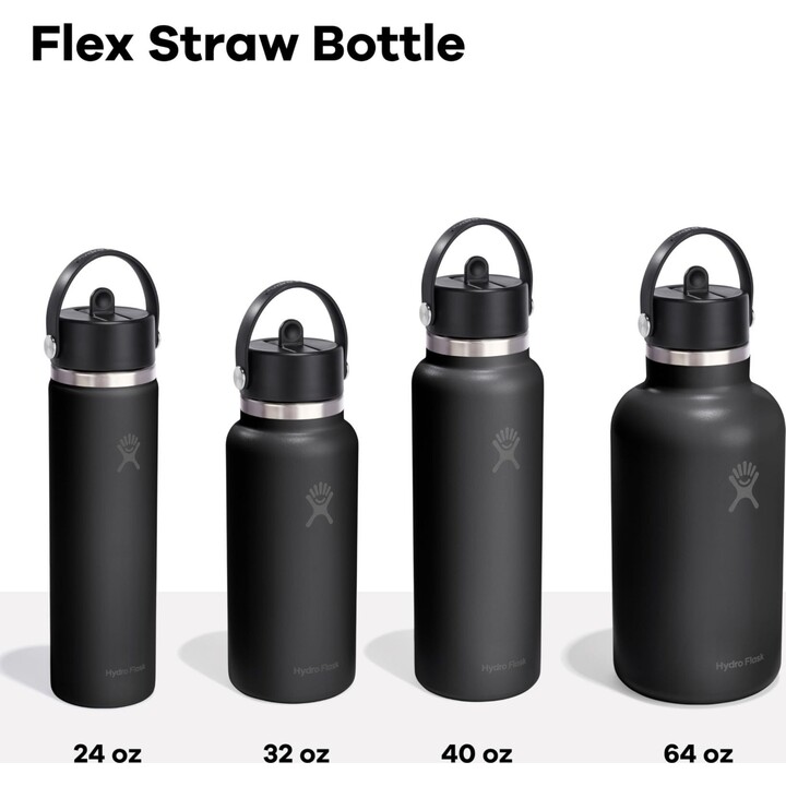 Botella Hydro Flask LE26-W24-1006 con tapón flexible ancho y pajita, 710 ml (24 oz), color blanco roto