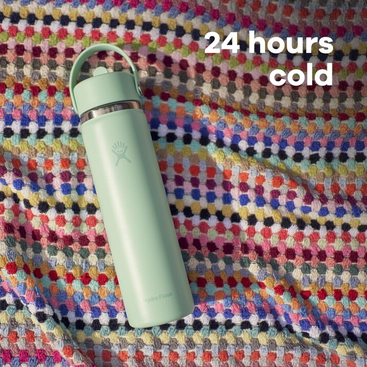 Botella Hydro Flask LE26-W24-1006 con tapón flexible ancho y pajita, 710 ml (24 oz), color blanco roto