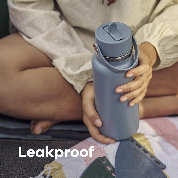 Botella Hydro Flask LE26-W24-1006 con tapón flexible ancho y pajita, 710 ml (24 oz), color blanco roto