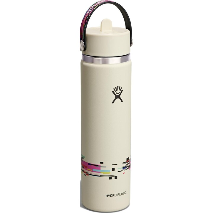 Botella Hydro Flask LE26-W24-1006 con tapón flexible ancho y pajita, 710 ml (24 oz), color blanco roto