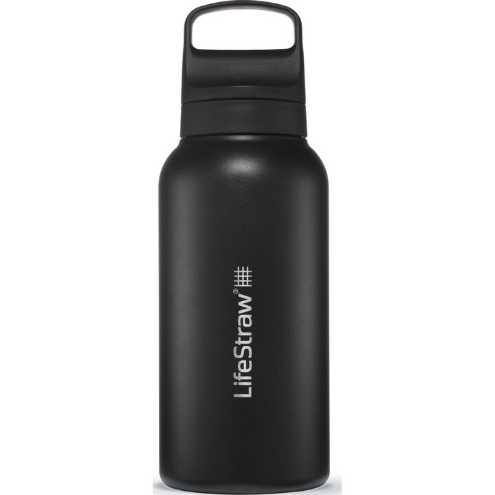 Botella con filtro de agua Lifestraw Go 2.0 QB04-011 de acero inoxidable, 1 l, negra