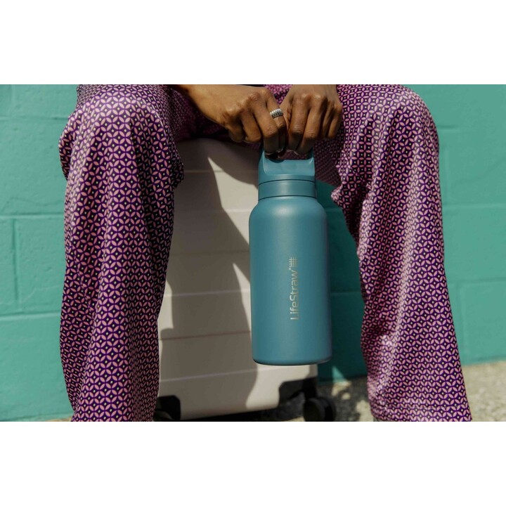 Lifestraw Go 2.0 QB04-011 Bottiglia con filtro per l'acqua in acciaio inossidabile da 1 l, nera