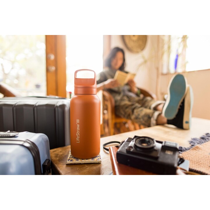 Garrafa com filtro de água Lifestraw Go 2.0 QB04-011 em aço inoxidável, 1 l, preta