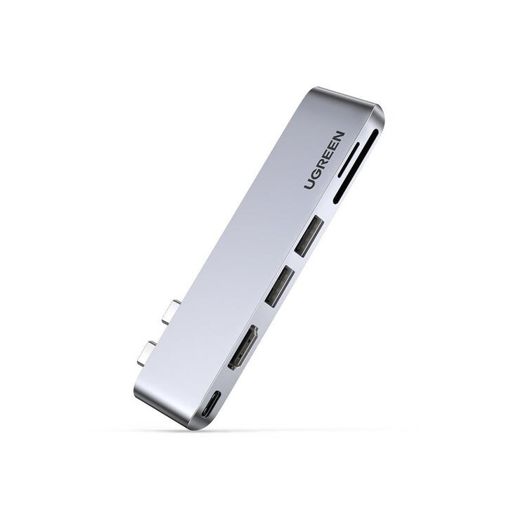 Ugreen 80856 base portátil y replicador de puertos 2 x USB 3.2 Gen 2 (3.1 Gen 2) Type-C Aluminio