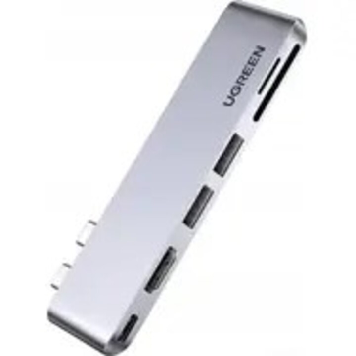 Ugreen 80856 Docking station portatile e replicatore di porte 2 x USB 3.2 Gen 2 (3.1 Gen 2) Type-C in alluminio