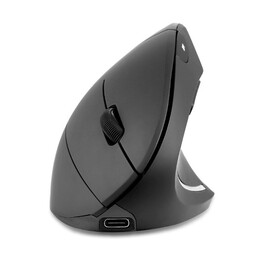 Perixx PERIMICE-713R Wireless Mouse, Optical, Vertical, Black, Rechargeable, Induction.