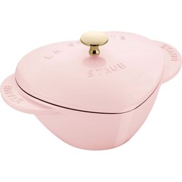 Olla de hierro fundido STAUB SPECIAL COCOTTE con forma de corazón, 1,75 litros, color rosa.