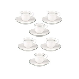LA PORCELLANA BIANCA TERESA Juego de 6 tazas con platillo - 90 ml