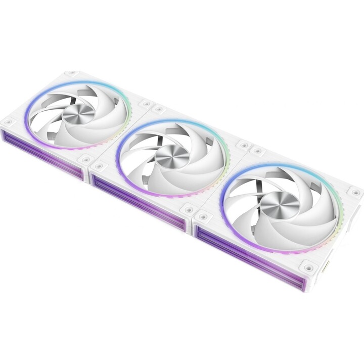 Ventilador en cadena Zalman ZM-DF120R A3 de 120 mm, reversible, paquete de 3 unidades, blanco.