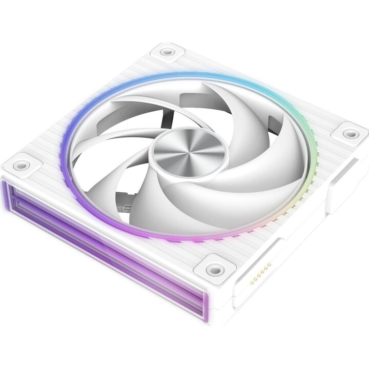 Ventilador Zalman ZM-DF120, 120 mm, conexión en cadena, PWM, 2300 RPM, blanco.