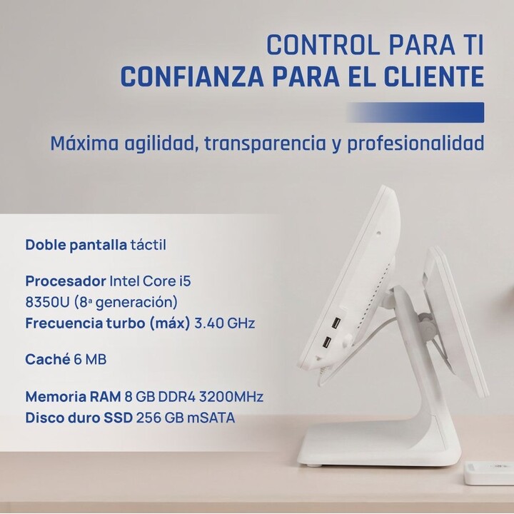 IGGUAL TPV duplo 15,6" 11,6" i5 W11Pro branco