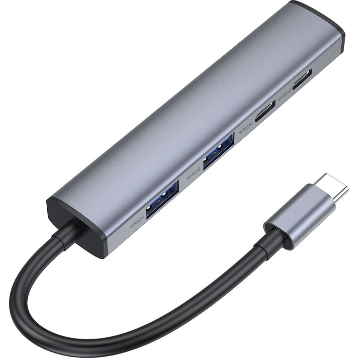 CONCEPTRONIC HUBBIES22G hub di interfaccia USB 3.2 Gen 1 (3.1 Gen 1) Type-C 5000 Mbit/s Grigio